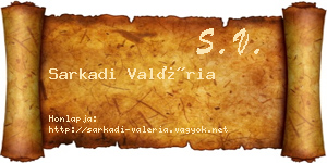 Sarkadi Valéria névjegykártya