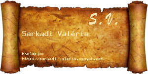 Sarkadi Valéria névjegykártya
