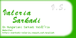 valeria sarkadi business card